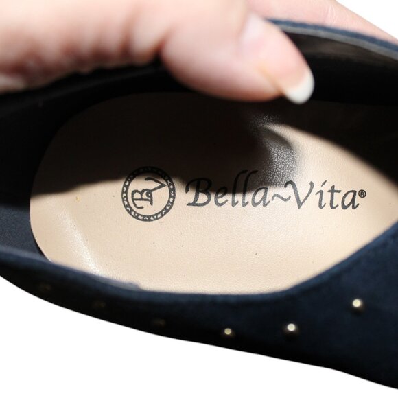 Bella Vita Shoes Dara Dress Shooties Kidsuede Leather Navy Size 11 WW NIB - Picture 6 of 10